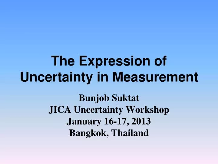 the expression of uncertainty in measurement