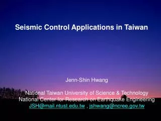 Jenn-Shin Hwang National Taiwan University of Science &amp; Technology