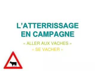 l atterrissage en campagne