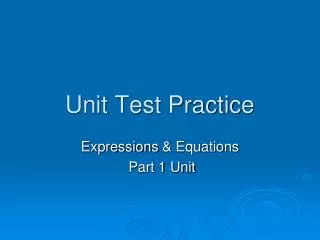 Unit Test Practice