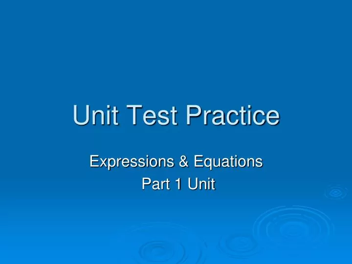unit test practice