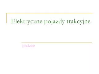 elektryczne pojazdy trakcyjne