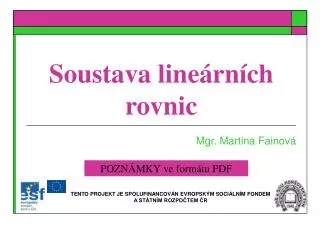 soustava line rn ch rovnic