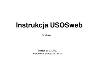 instrukcja usosweb
