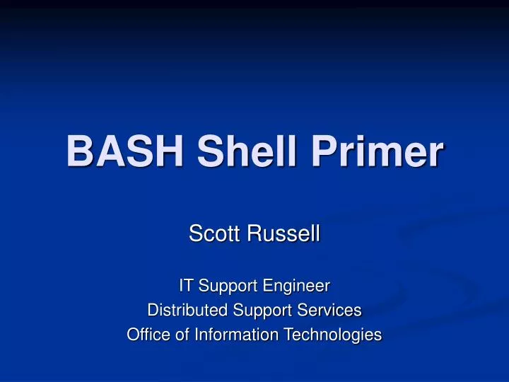 bash shell primer