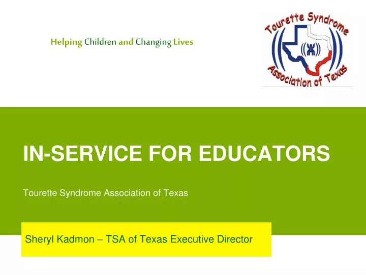 in service for educators tourette syndrome association of texas