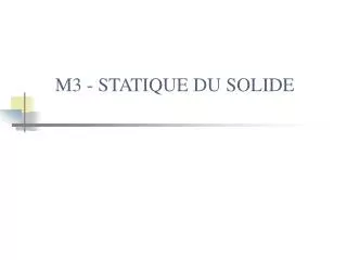 m3 statique du solide