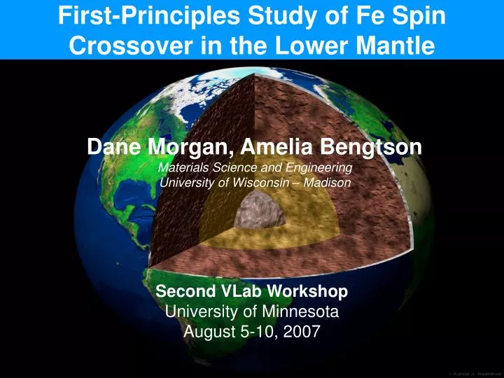 first principles study of fe spin crossover in the lower mantle