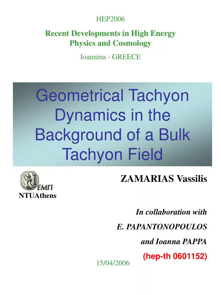 geometrical tachyon dynamics in the background of a bulk tachyon field