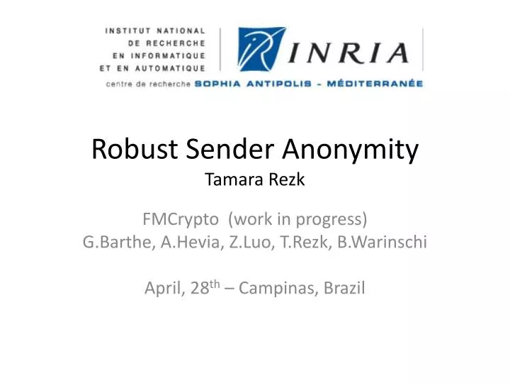 robust sender anonymity tamara rezk