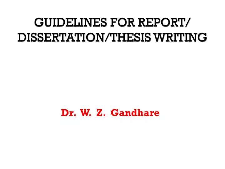 thesis writing guidelines ppt