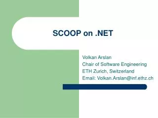 SCOOP on .NET