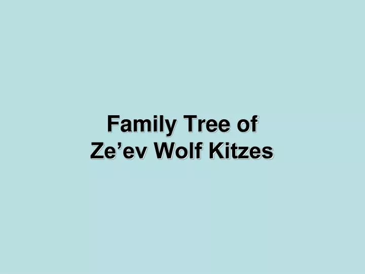 family tree of ze ev wolf kitzes