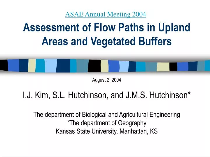 assessment of flow paths in upland areas and vegetated buffers