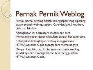 pernak pernik weblog