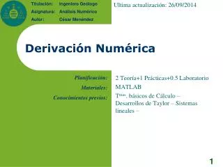 derivaci n num rica