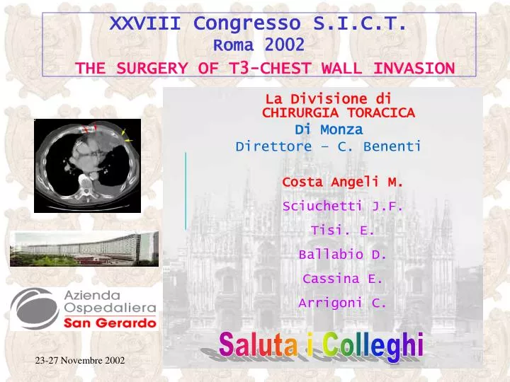 xxviii congresso s i c t roma 2002 the surgery of t3 chest wall invasion