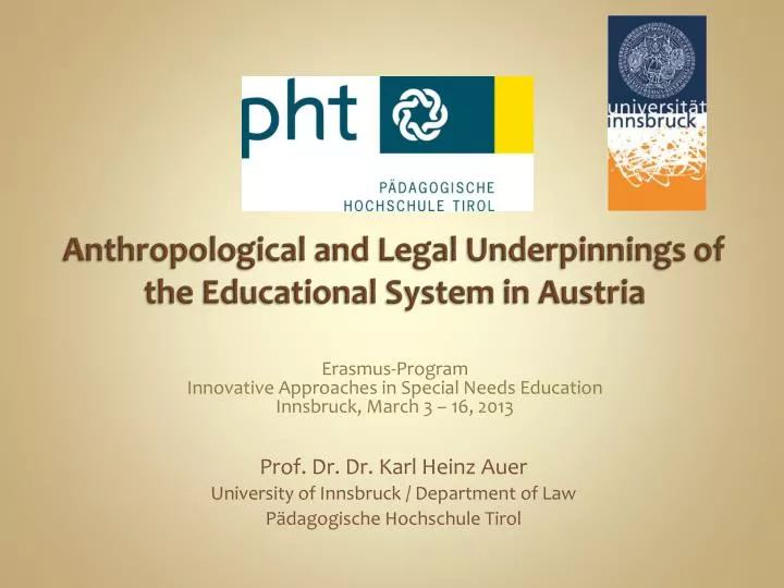 anthropological and legal underpinnings of the educational system in austria