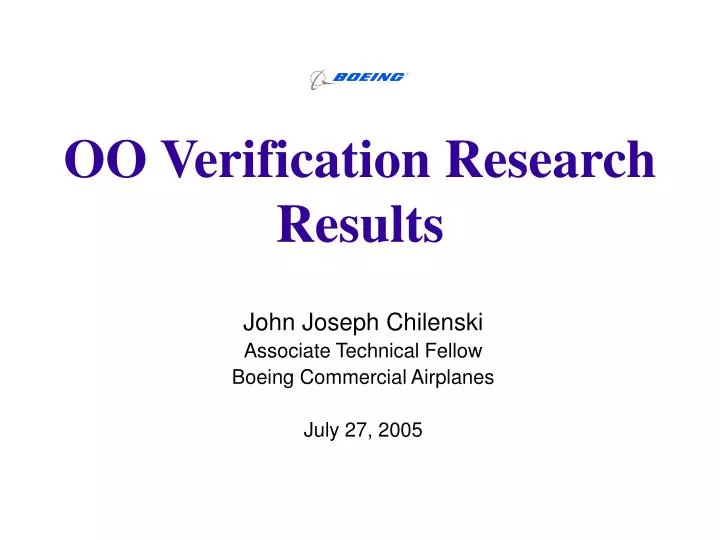 oo verification research results