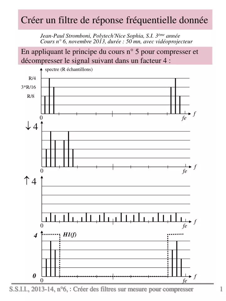 cr er un filtre de r ponse fr quentielle donn e