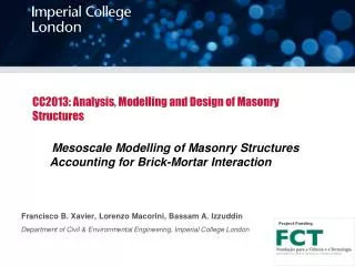 CC2013: Analysis, Modelling and Design of Masonry Structures