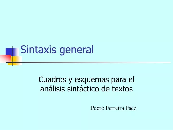 sintaxis general