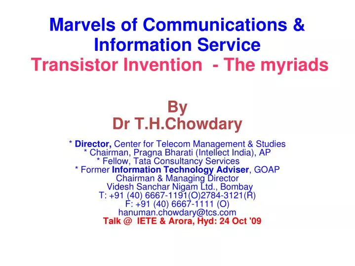 marvels of communications information service transistor invention the myriads