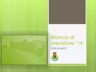 bilancio di previsione 14