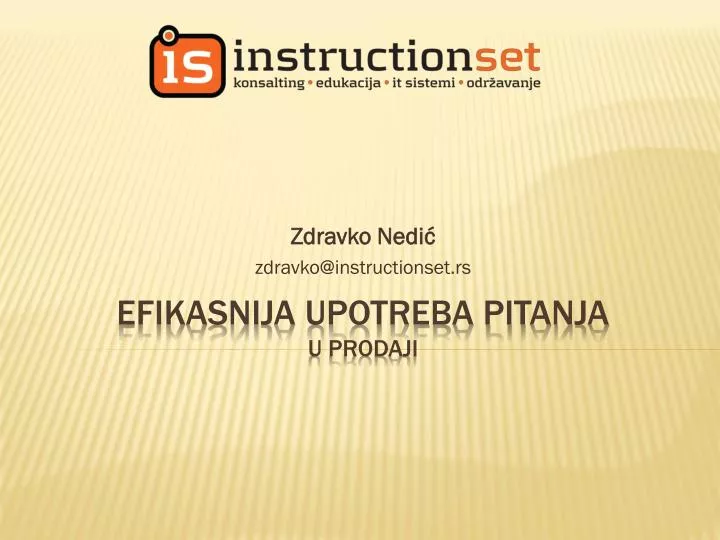 zdravko nedi zdravko@instructionset rs