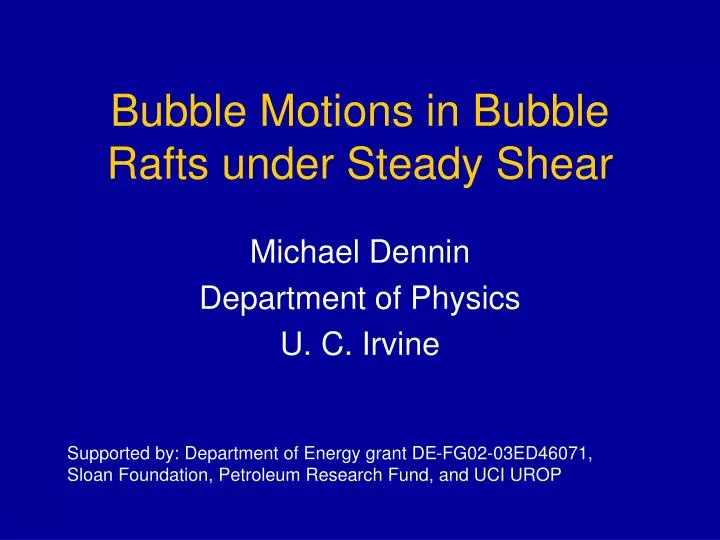 bubble motions in bubble rafts under steady shear
