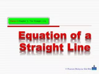 Equation of a Straight Line