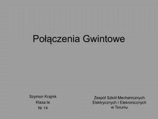 po czenia gwintowe