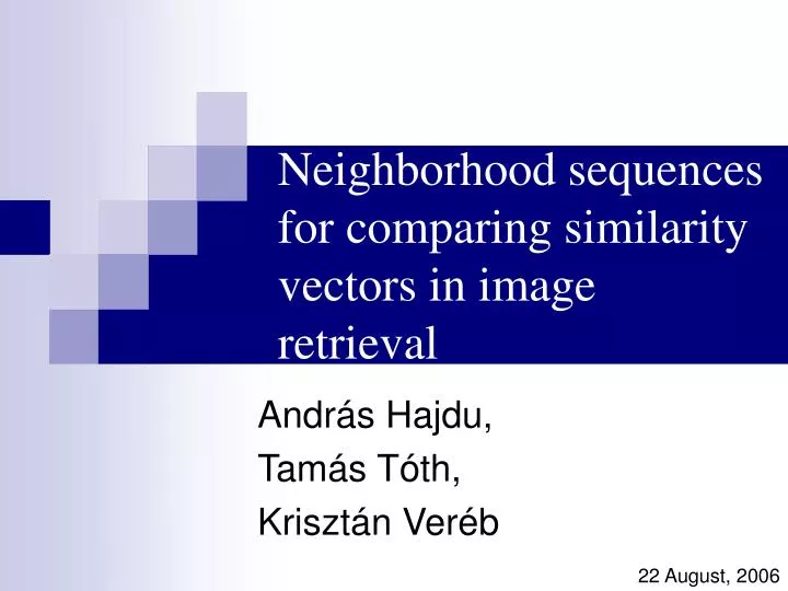 neighborhood sequences for comparing similarity vectors in image retrieval