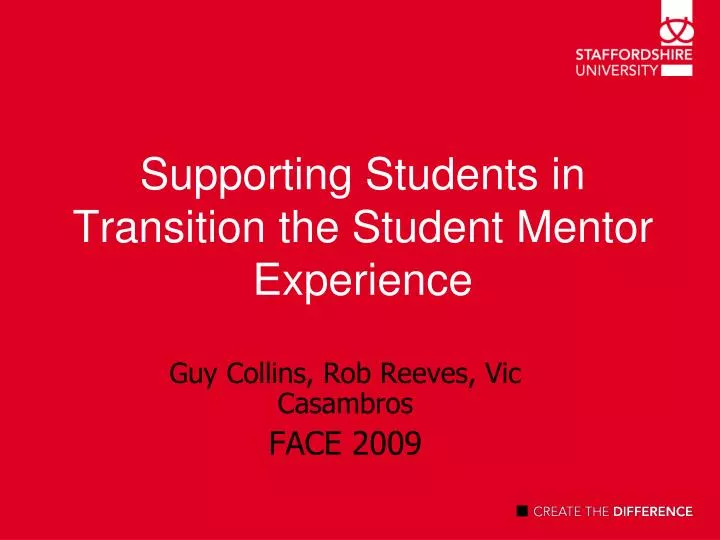 supporting students in transition the student mentor experience