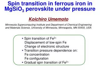 Spin transition in ferrous iron in MgSiO 3 perovskite under pressure