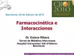 Farmacocinética e Interacciones - slide 1