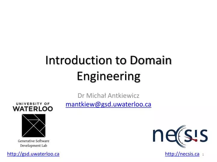 introduction to domain engineering