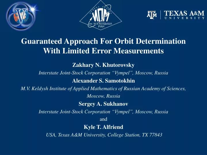 guaranteed approach for orbit determination with limited error measurements