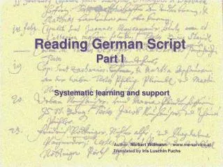 Reading German Script Part I