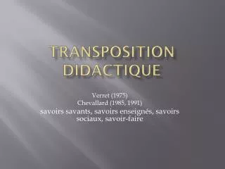 transposition didactique