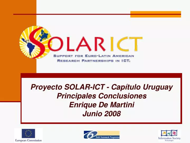 proyecto solar ict cap tulo uruguay principales conclusiones enrique de martini junio 2008