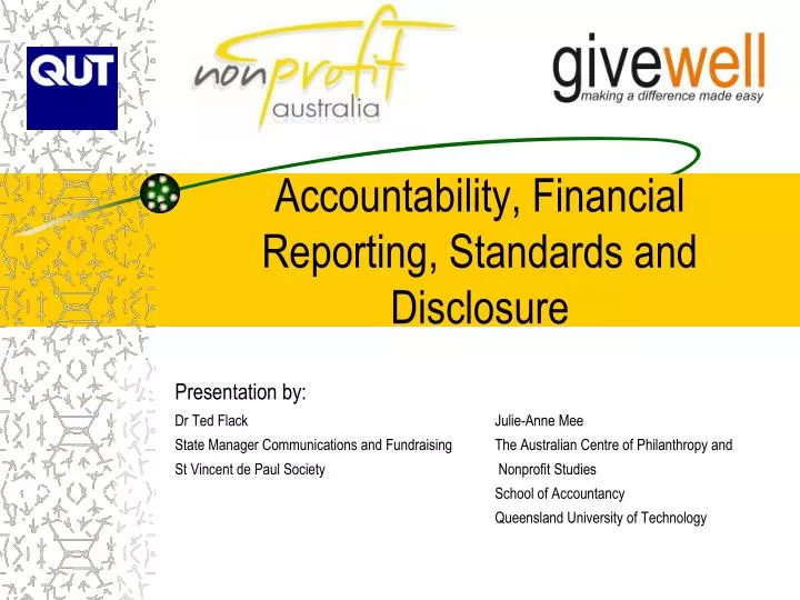 accountability financial reporting standards and disclosure