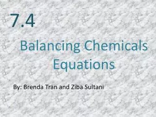 balancing chemicals e quations