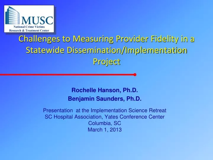 challenges to measuring provider fidelity in a statewide dissemination implementation project