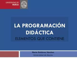 la programaci n did ctica elementos que contiene