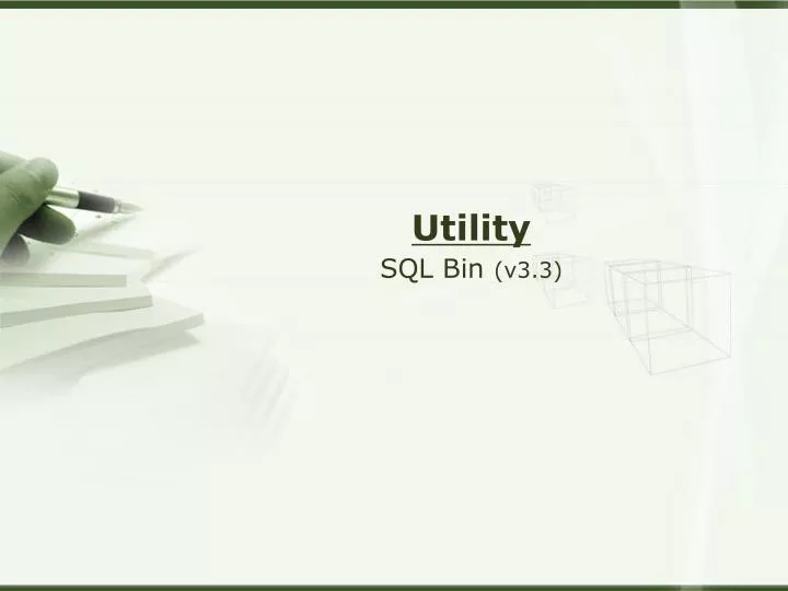 utility sql bin v3 3