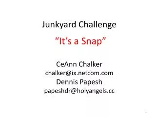 Junkyard Challenge