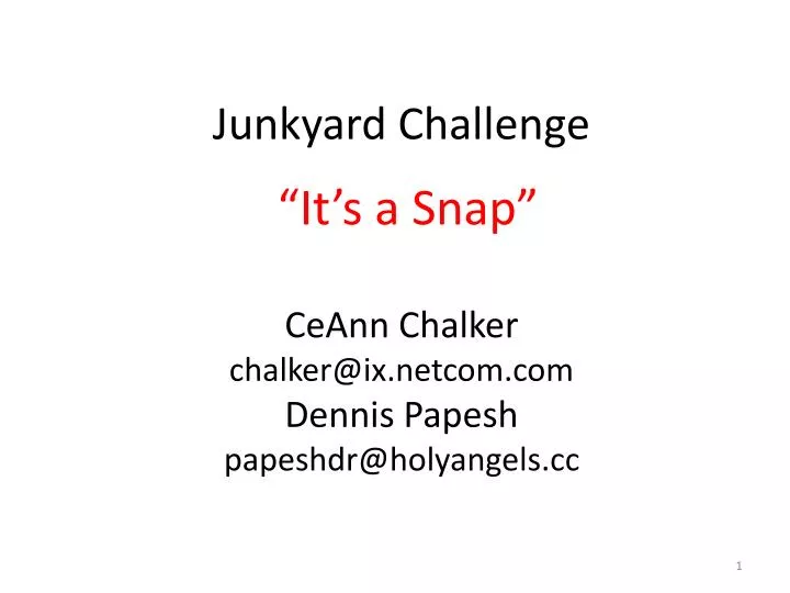 junkyard challenge