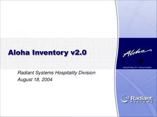 Aloha Inventory v2.0