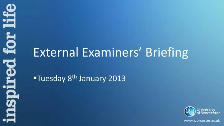 external examiners briefing